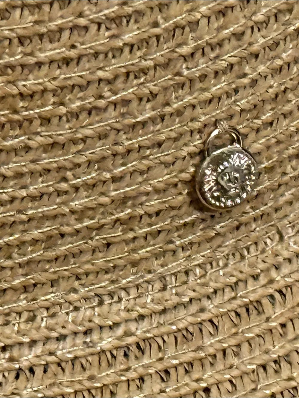 Anne Klein Tan Straw Cloche with Bow
